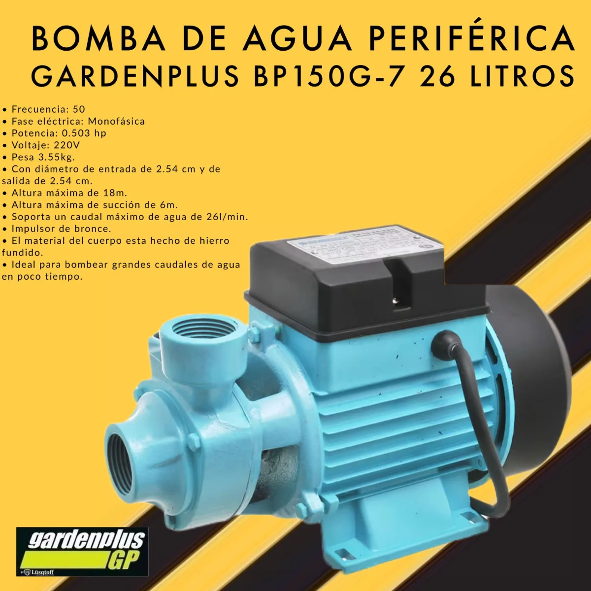 *BOMBA PERIFÉRICA GARDEN BP150FG-7* *8 cuotas $8.500*