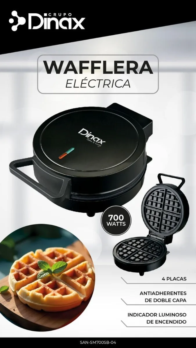 *WAFLERA DINAX* 🧇 700 w Antiadherente