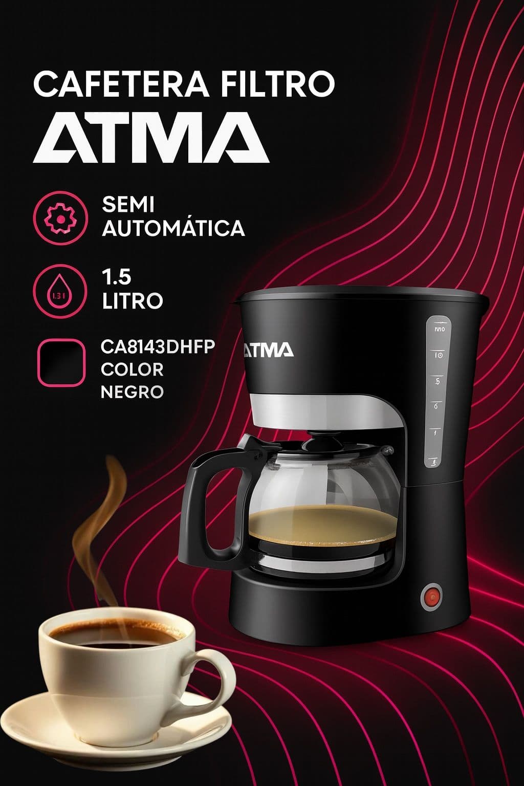 CAFETERA DE FILTRO *ATMA 1.5 LITROS*