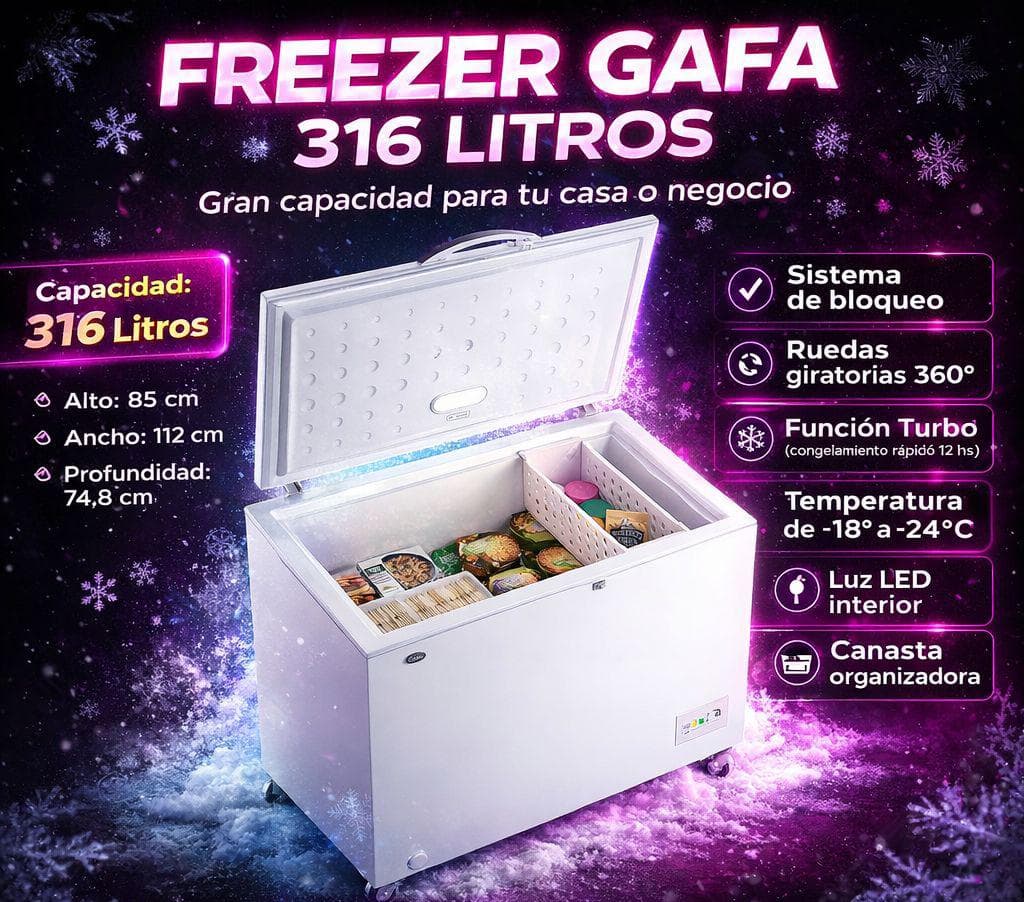 Freezer Gafa 316L Blanco Funcion Turbo