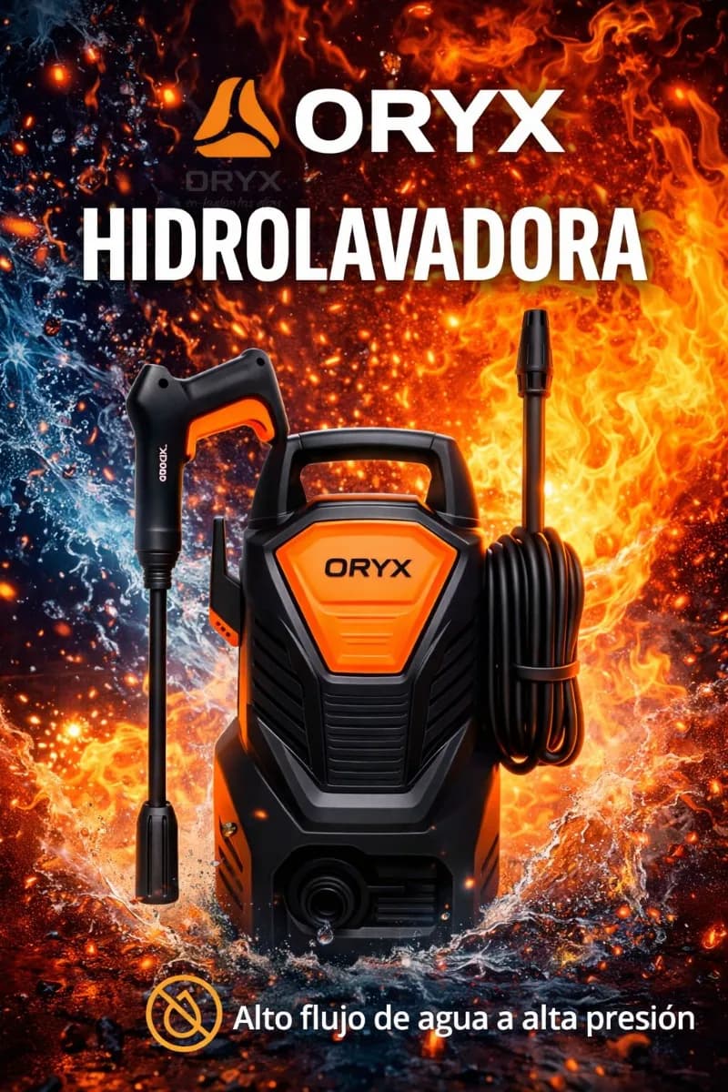 HIDROLAVADORA ORYX _1200W 90 BAR_
