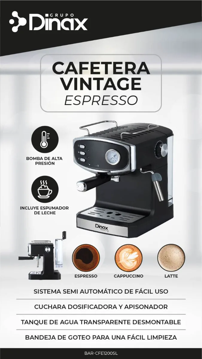 CAFETERA DINAX VINTAGE 1200w