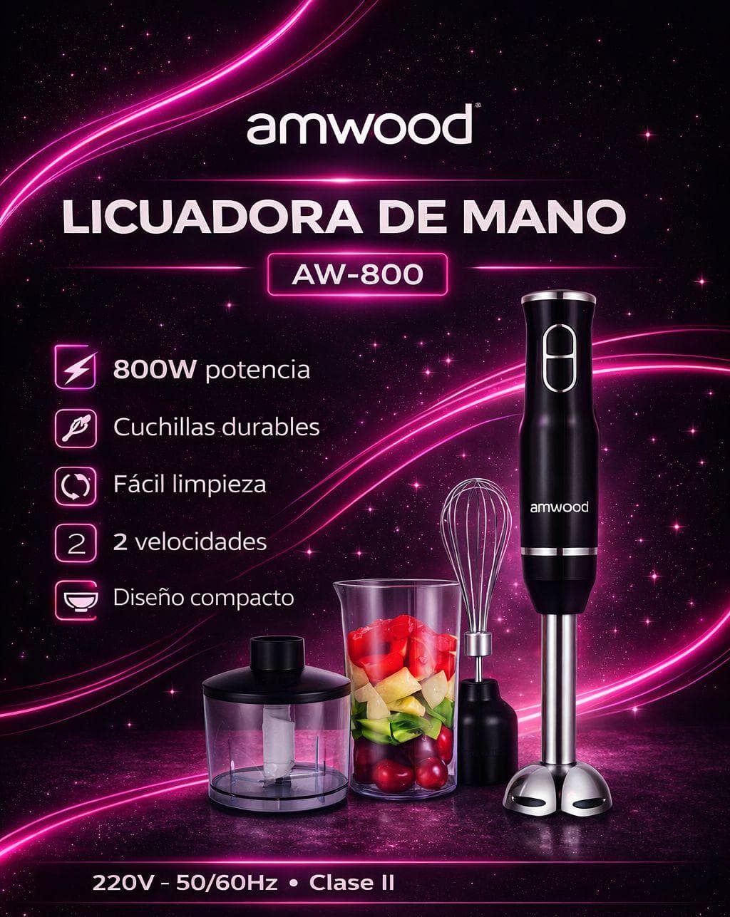 MIXER AMWOOD 4 EN 1 _licuadora de mano_ *8 semanas $9.500*